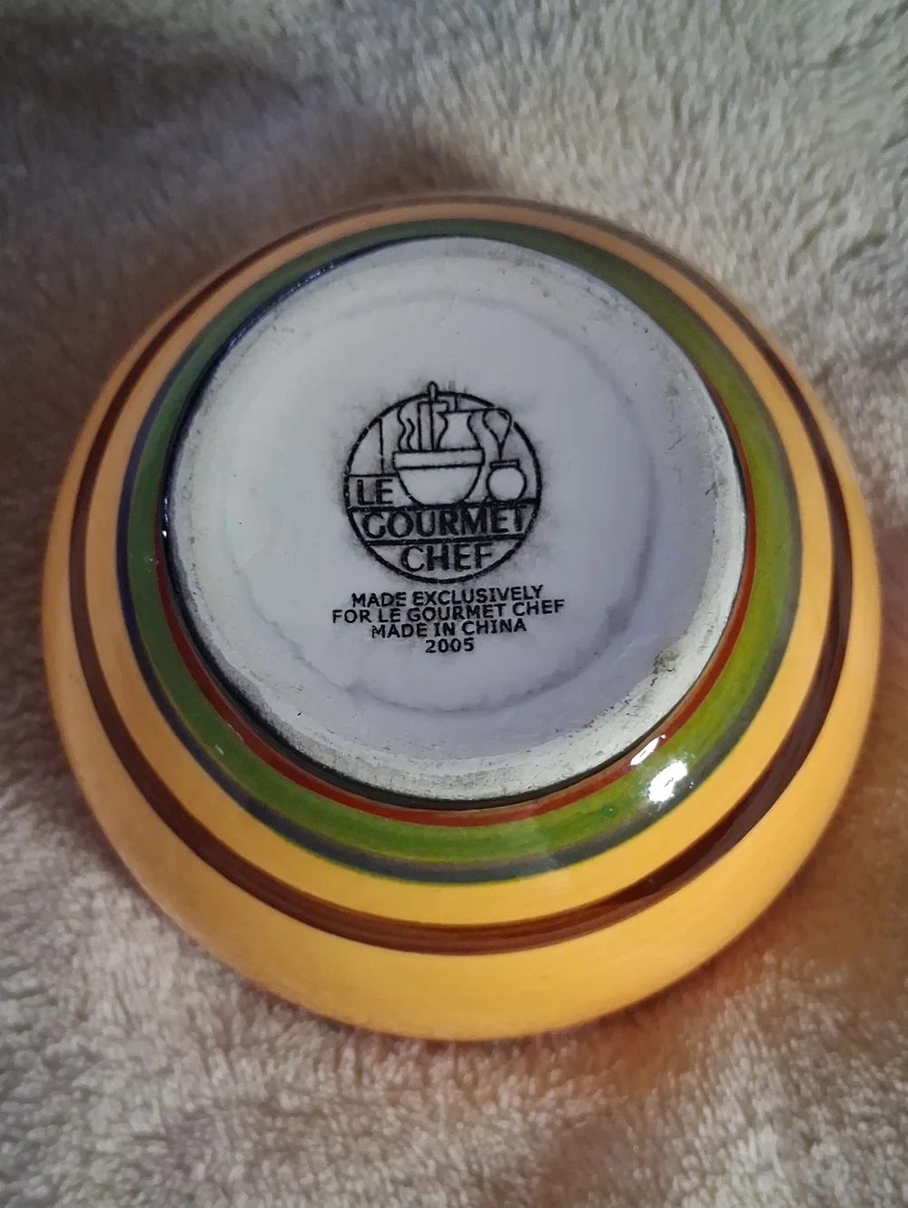 Ceramic Queso Dip Bowl Gourmet Chef 2005 VINTAGE